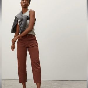 Everlane utility barrel pant, size 0, rosewood